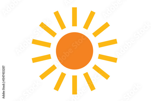 シンプルで使いやすいオレンジ色の太陽のアイコン