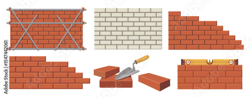 Bricklaying Techniques and Tools Illustration