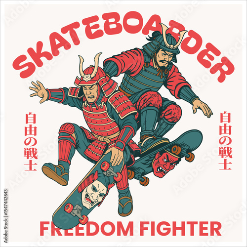 samurai skaterboarder. the japanese proverd mean 'freedom fighter'