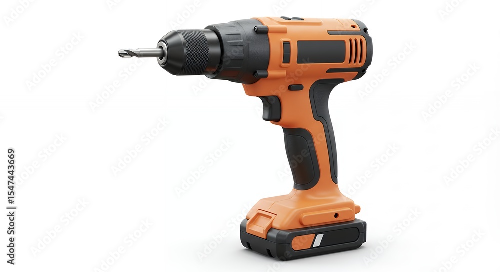 Cordless electric drill in studio setting Cordless electric drill in studio setting