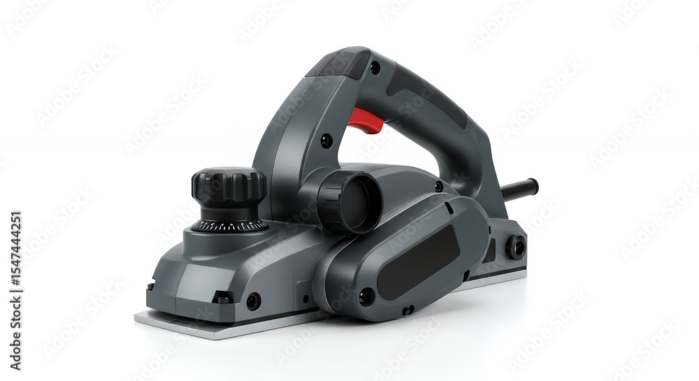 Grey woodworking planer tool on white background Grey woodworking planer tool on white background
