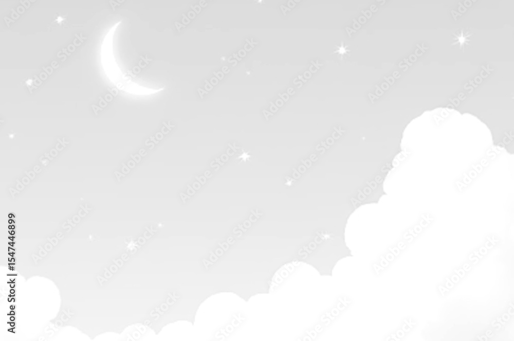 Naklejka premium clouds and moon