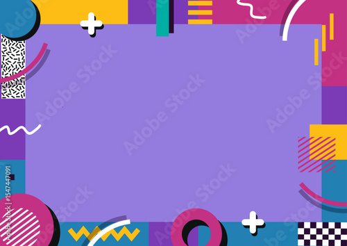 Retro Memphis Background – 90s Colorful Geometric Design