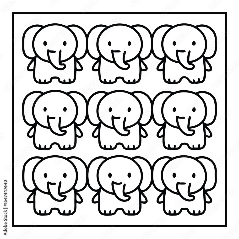 Fototapeta premium Elephants Line Images