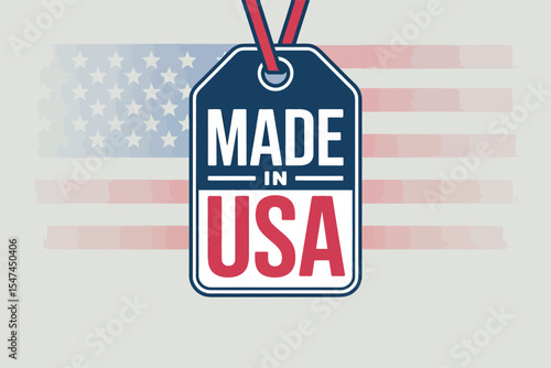 Made in America Day USA Flag Label Design Vector Art