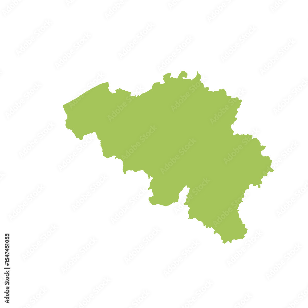 Fototapeta premium Map of Belgium, sign silhouette. World Map Globe. Vector Illustration isolated on transparent background. Europe continent.