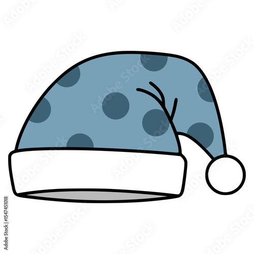 dotted pattern sleeping hat comfortable flat color vector illustration template design