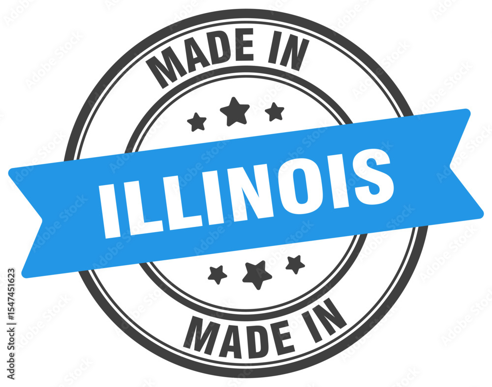 Fototapeta premium Made in Illinois round sign. Made in Illinois stamp.