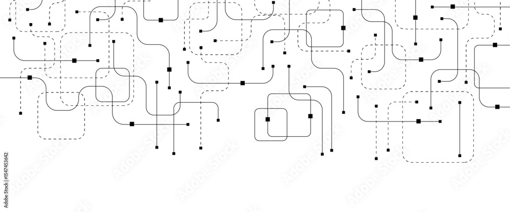 Obraz premium Digital tech motherboard texture design. Creative idea banner concept for internet technology. Software coding. Engineering concept for poster, cover, banner, header, web, presentation template