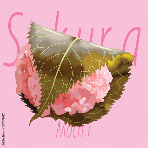 Mochi Sakura Isolated vector illustration