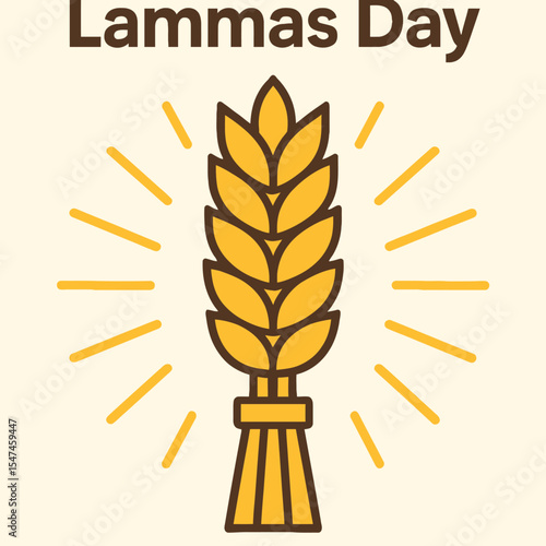Lammas Day, wheat sheaf vector, harvest festival icon, golden wheat illustration, agriculture symbol vector, EPS harvest design, flat wheat stalks, summer harvest vector, crop celebration icon, grain 