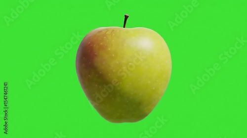 Fresh Apples on Green Screen: A Variety of Apples Displayed for Healthy Eating Promotion