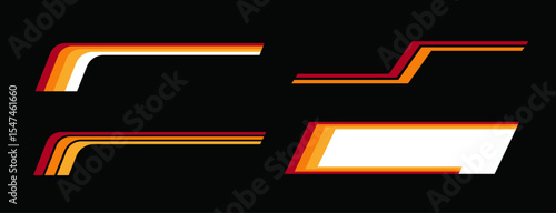 Retro Sunset Stripes Car Decal Vector Design