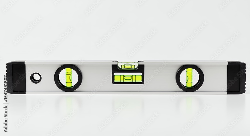 Horizontal spirit level against white background Horizontal spirit level against white background
