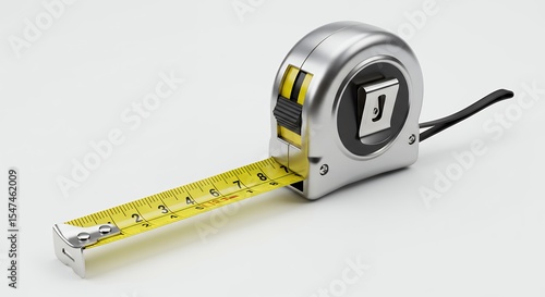 Measuring tape on white background