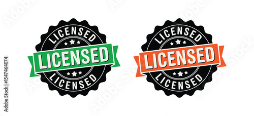 Licensed Product Green and Orange Badge Ribbon Seal