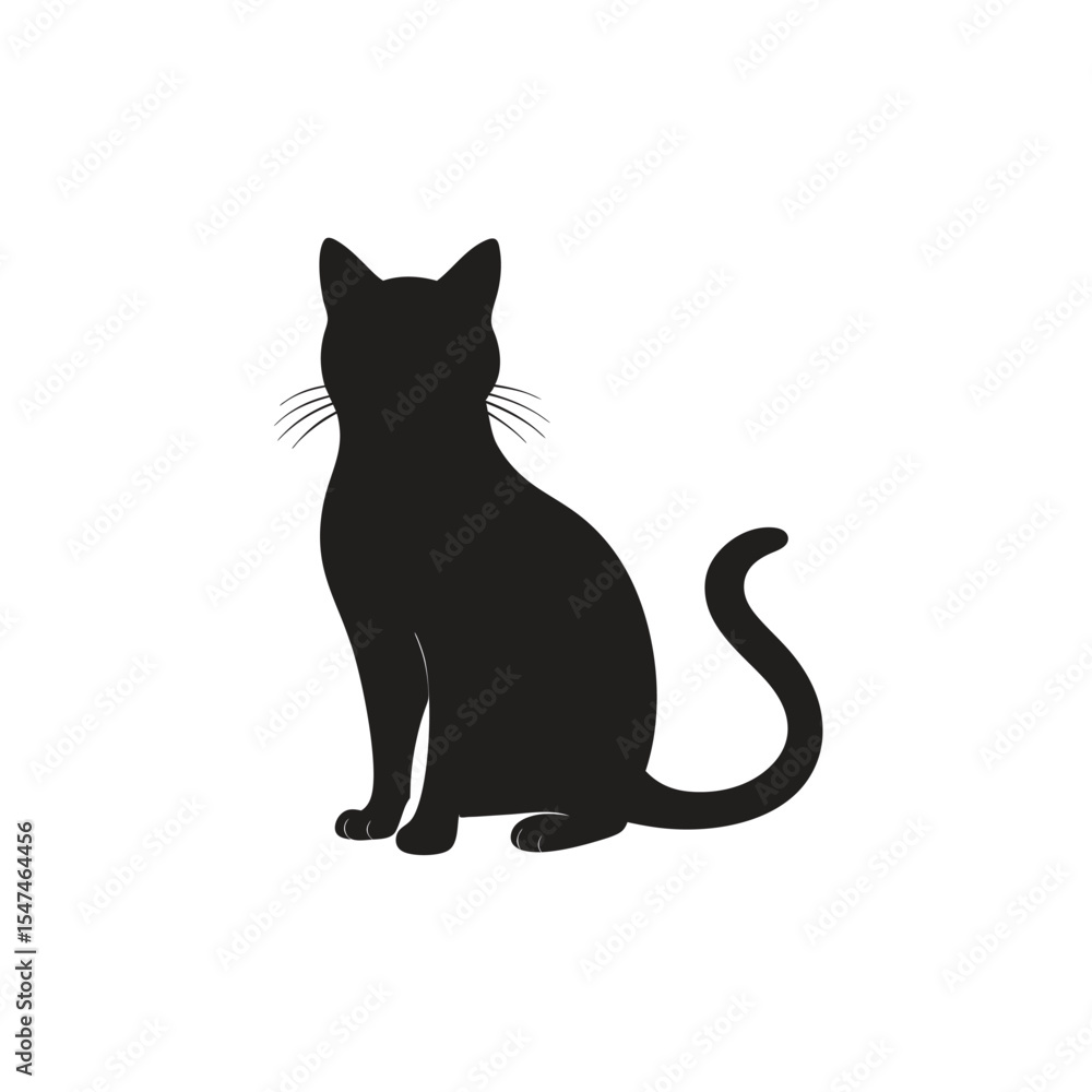 Fototapeta premium Cat silhouette on a white background