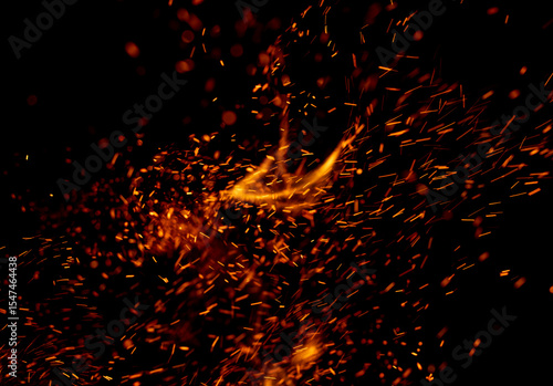 A black background with a lot of fire and smoke