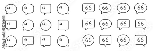 Different styles of speech bubbles showcasing text formatting options with the number 66 in a minimalist design