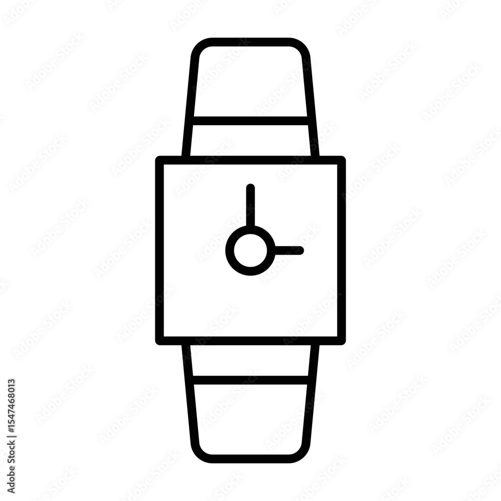 Watch with Time Display and Strap Icon vector Watch with Time Display and Strap Icon vector
