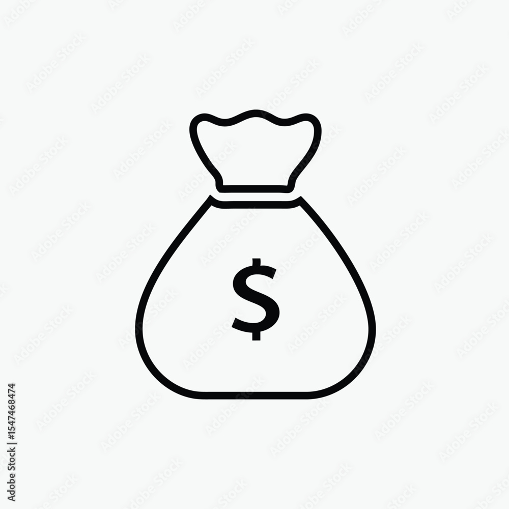 money bag icon fully editable vector template money bag icon fully editable vector template