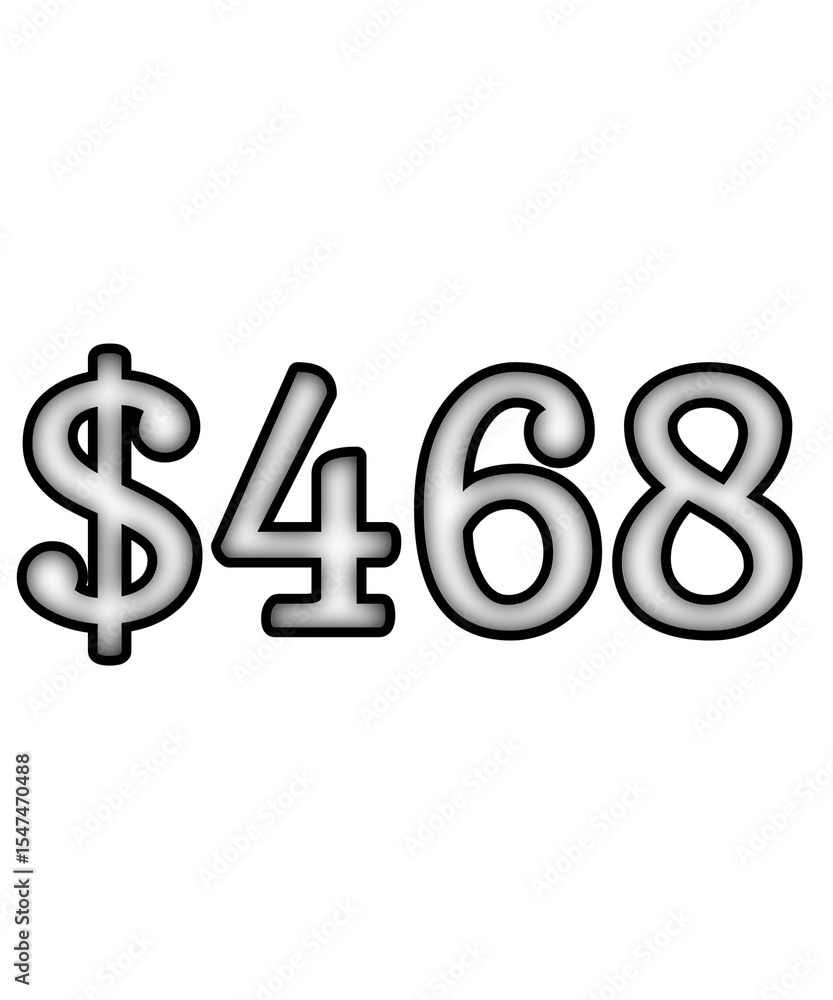 dollar sign on white background $468