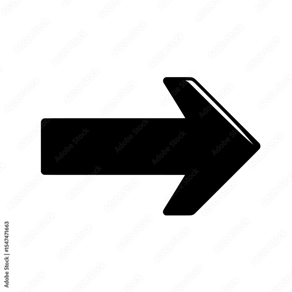 A short black arrow sign is depicted in a modern illustration icon on a transparent background A short black arrow sign is depicted in a modern illustration icon on a transparent background