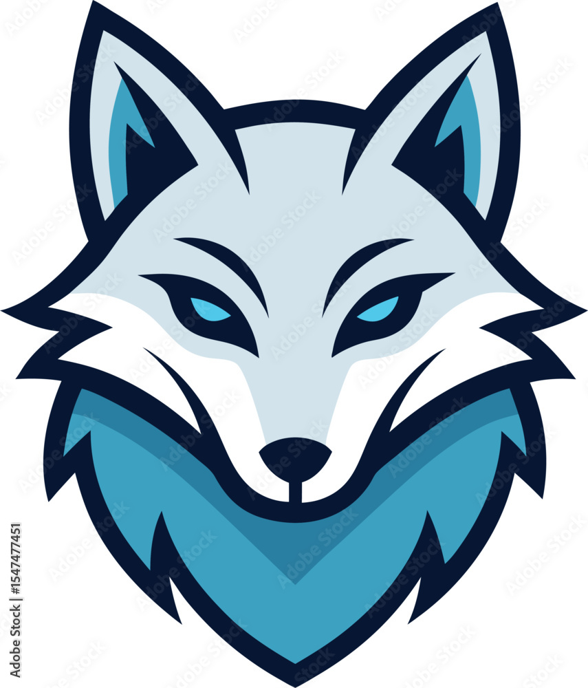 Arctic fox head mascot logo vector illustration design Arctic fox head mascot logo vector illustration design