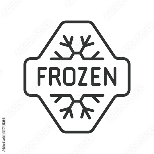 Frozen, icon in line design. Frozen, cold, ice, snowflake, freeze, storage, chilled on white background vector. Frozen, editable stroke icon