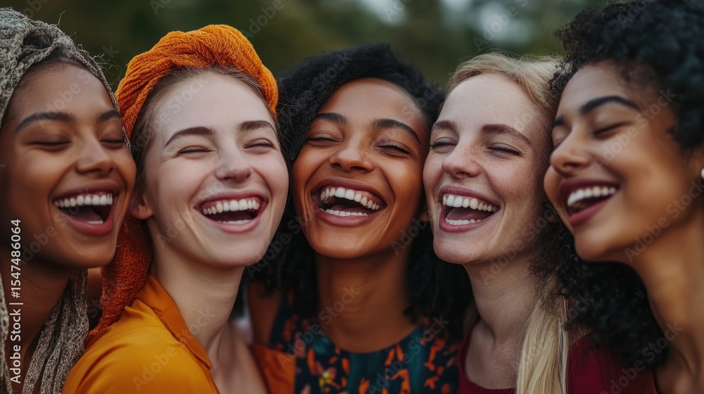 Diverse women laughing Diverse women laughing