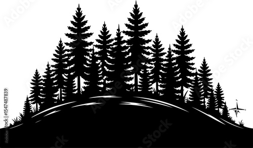Wilderness Watch: Bear in the Mountain Pines  bear, forest, wild animal,  vector bundle