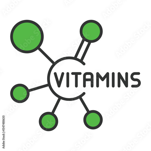 Vitamins, icon in line design green. Vitamins, supplement, health, nutrition, immune, multivitamin, capsule on white background vector. Vitamins, editable stroke icon