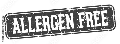 allergen free rectangular sign. allergen free stamp