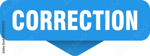 correction sticker. correction sign on transparent background