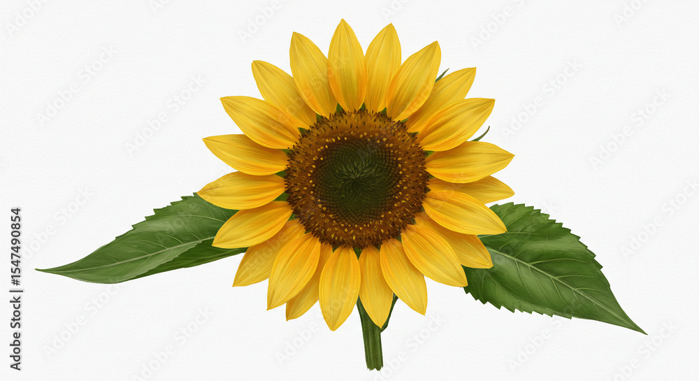 Obraz premium sunflower on white background