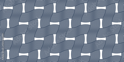 Weaving seamless pattern, traditional wicker lacing handcraft endless abstract background, geometric line weave wallpaper.
