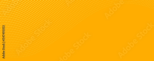 Yellow orange halftone pattern. Retro comic gradient background. Square pixilated dot cartoon texture. Pop art faded gradient pattern. Vector backdrop.modern.
