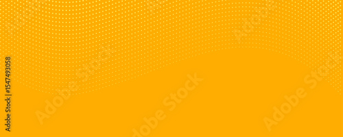 Yellow orange halftone pattern. Retro comic gradient background. Square pixilated dot cartoon texture. Pop art faded gradient pattern. Vector backdrop.