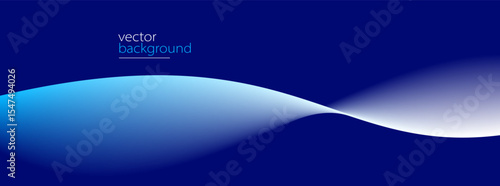 Smooth flow of wavy shape with gradient vector abstract background, dark blue design curve line energy motion, relaxing music sound or technology.