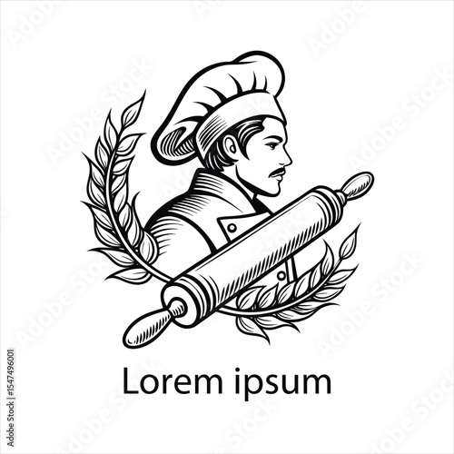 Detailed chef logo template