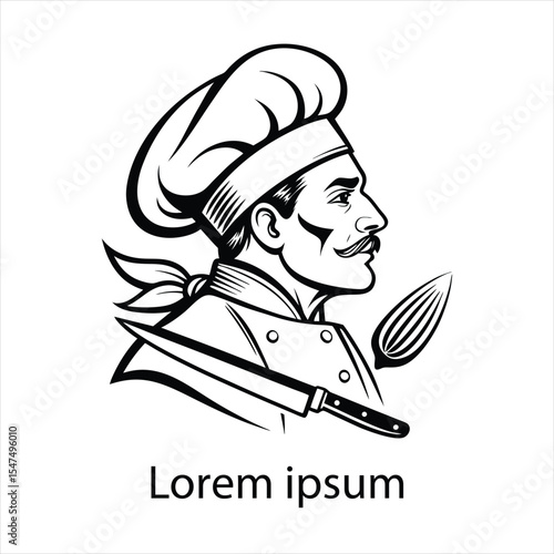 Detailed chef logo template