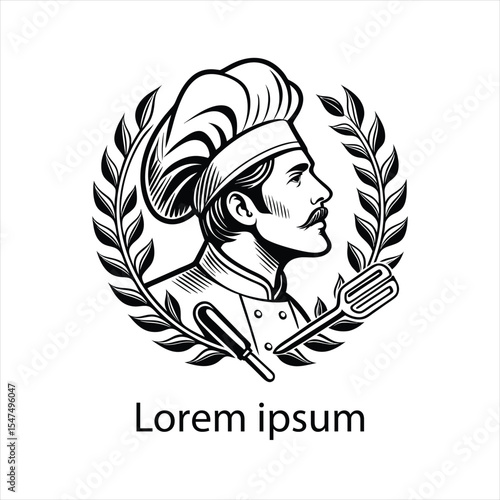 Detailed chef logo template