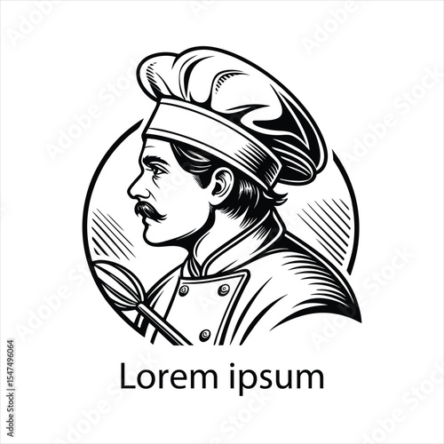 Detailed chef logo template