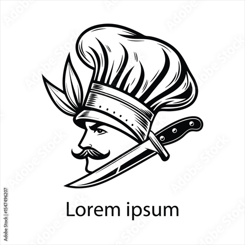 Detailed chef logo template
