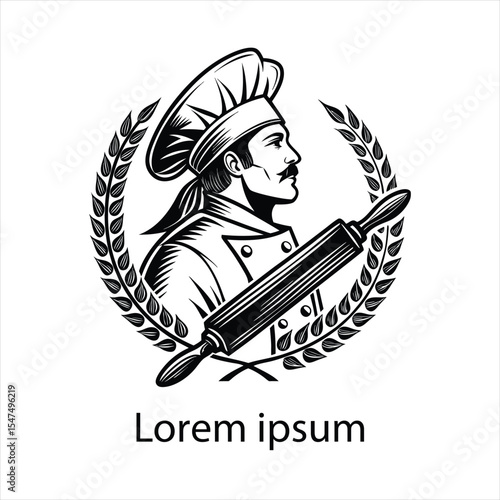 Detailed chef logo template