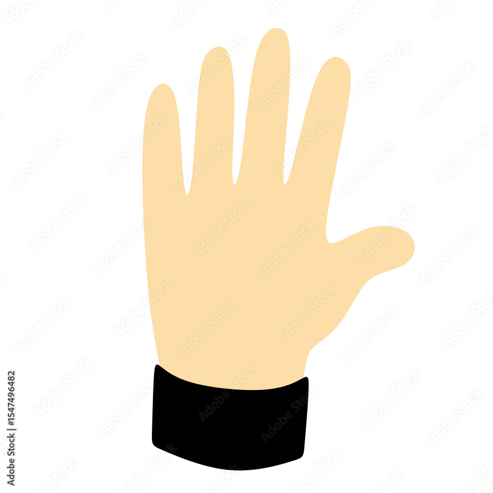 Hand Gesture with Five Fingers Illustration Graphic Hand Gesture with Five Fingers Illustration Graphic