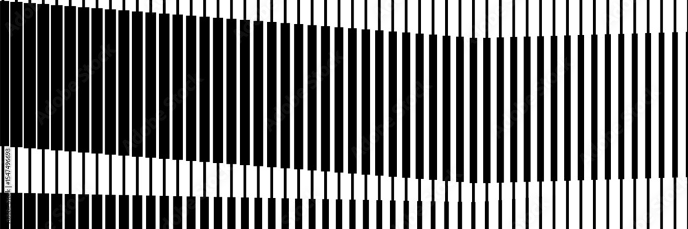 Fototapeta premium Line Halftone Gradient Effect Pattern. Vertical Straight Lines Background. Black and White Abstract Texture with Parallel Stripes Thick to Thin.