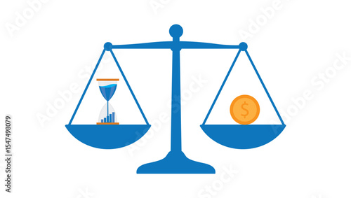 Blue scales of justice symbolize law and equality, a balanced icon of measurement and finance