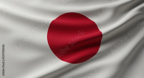 Free Download Close-up shot of the national flag of Japan, waving gently in the wind, smooth white fabric with a vivid red circle, detailed folds, cinematic backlight, high realism. - GFXLoad