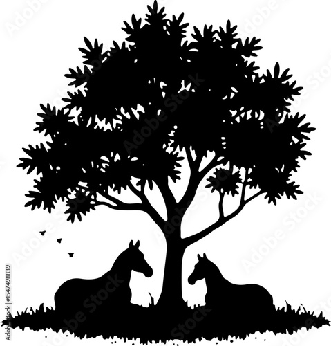 Cowboys and Horses in Action Silhouettes vector design bundle